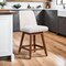 Armen Living Amalie Swivel Counter Stool in Brown Oak Wood Finish with Beige Fabric 840254332072 - alternate 5
